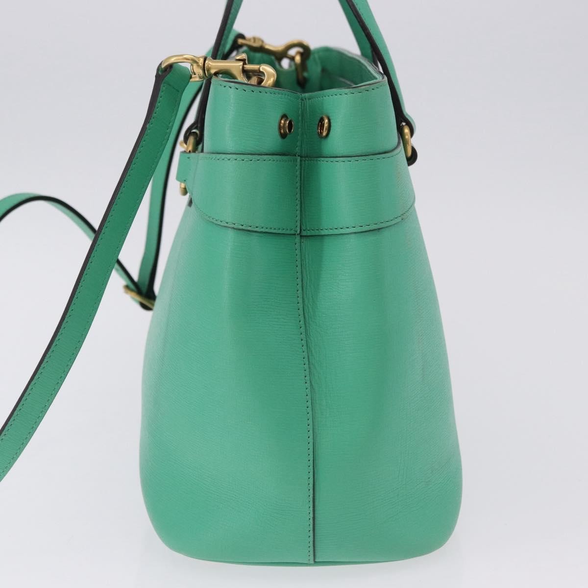 Gucci Bright Bit Convertible Leather, Green, Leather, Tote Bag