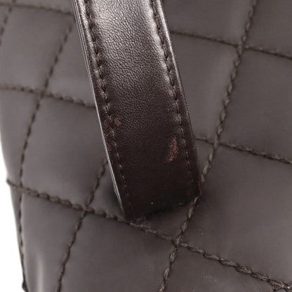 Chanel Surpique Quilted Leather, Brown, Leather, Tote Bag