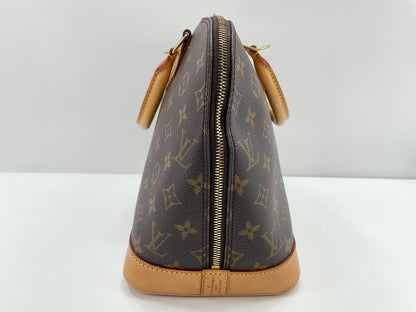 Louis Vuitton Alma Monogram Lace Leather, Brown, Canvas, Handbag