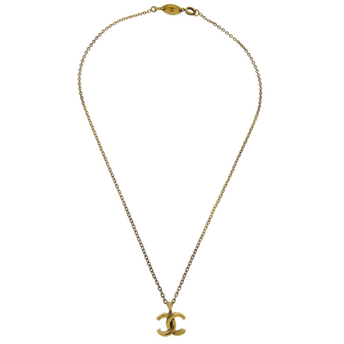 Chanel CC Pendant Metal, Gold, Gold Plated, Necklace