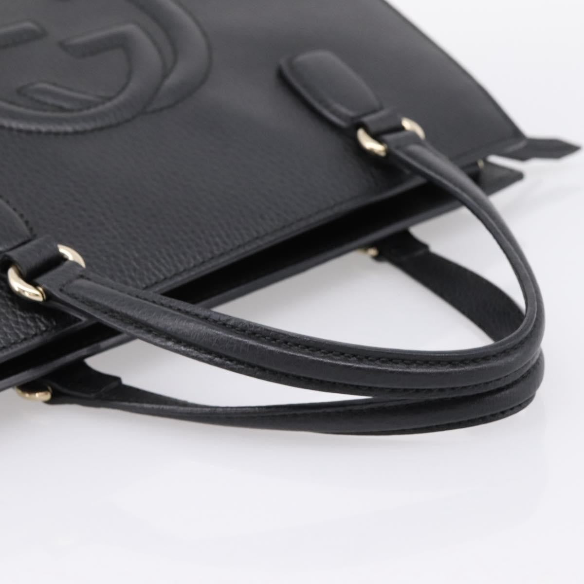 Gucci Soho Convertible Top Handle Satchel Leather, Black, Leather, Handbag