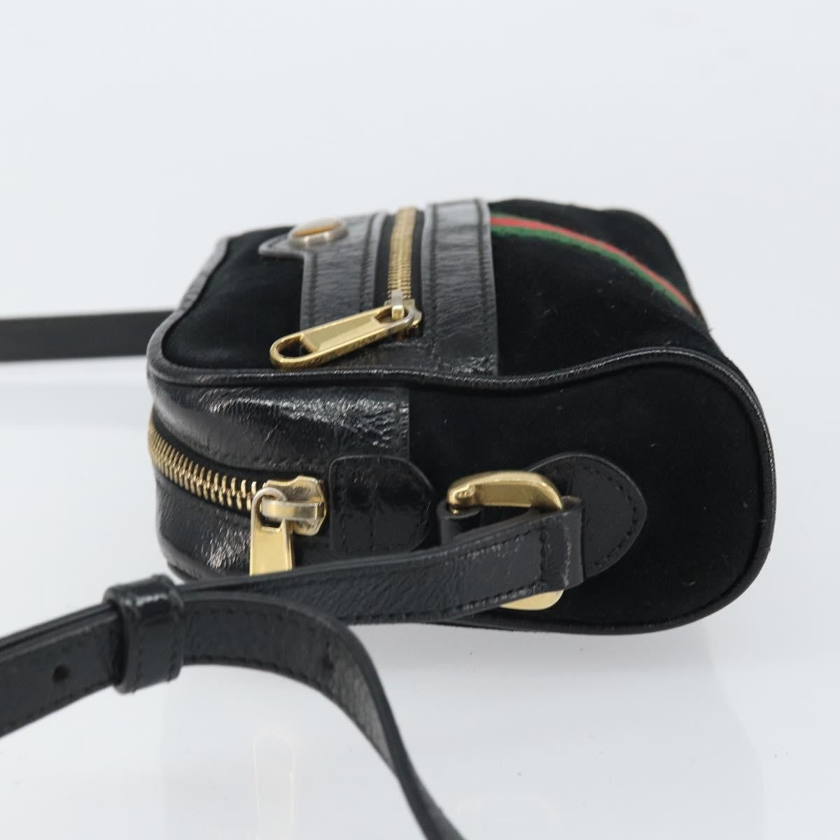 Gucci Ophidia Suede, Black, Suede, Shoulder Bag