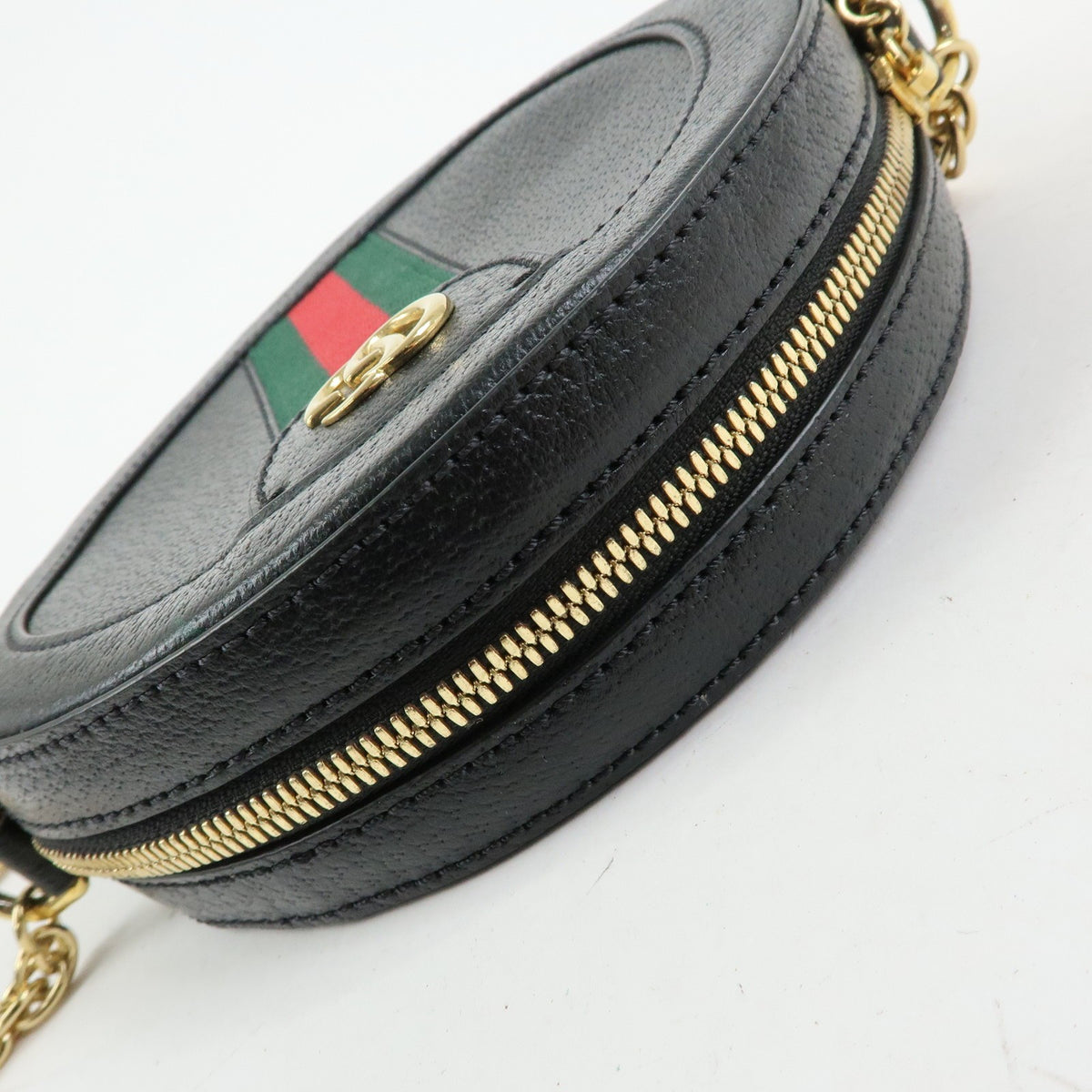 Gucci Ophidia Round Leather, Black, Leather, Shoulder Bag