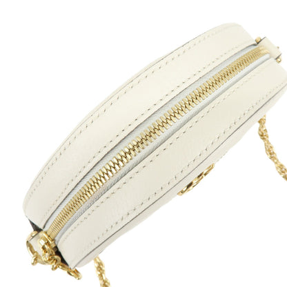 Gucci Ophidia Round Leather, White, Leather, Shoulder Bag