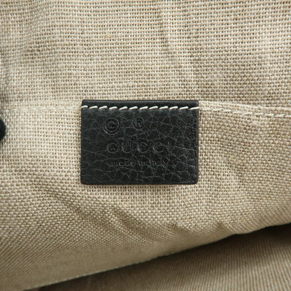 Gucci Bamboo Zip Pouch (Outlet) Leather, Black, Leather, Clutch