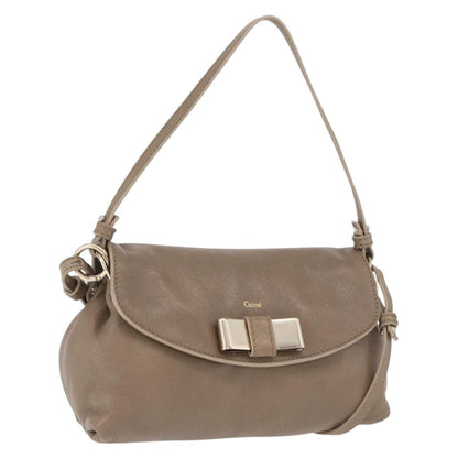 Chloe Lily Leather, Beige, Leather, Shoulder Bag