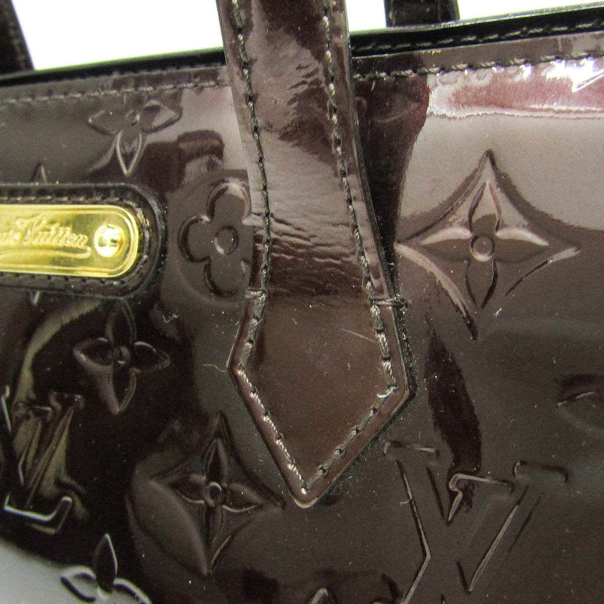 Louis Vuitton Wilshire Monogram Vernis, Burgundy, Patent Leather, Handbag