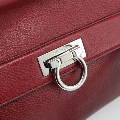 Salvatore Ferragamo Sofia Satchel Leather, Red, Leather, Handbag