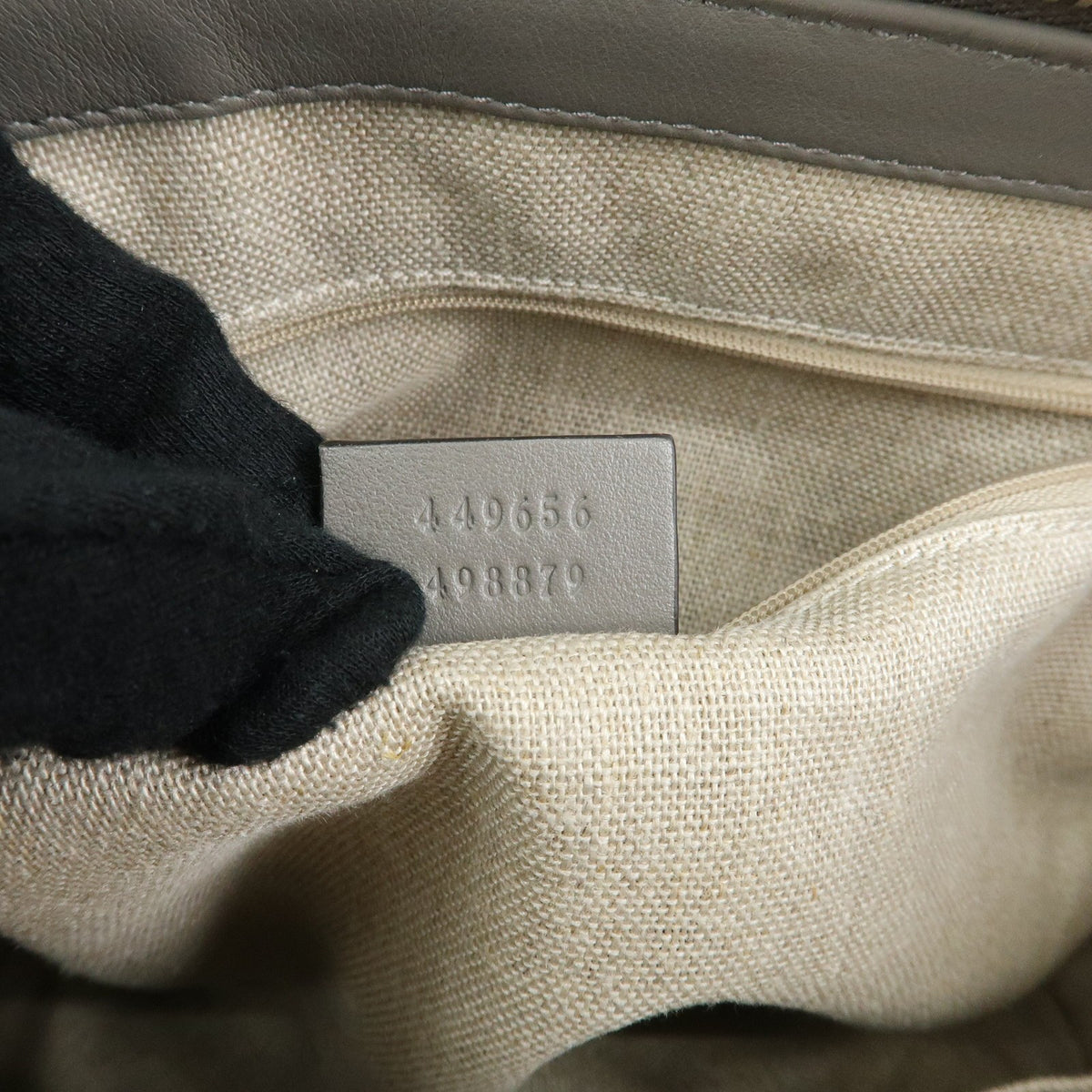 Gucci Margaux Microguccissima Leather, Gray, Leather, Tote Bag