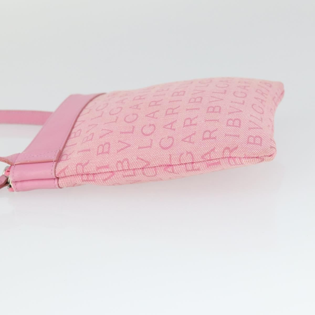 Bvlgari Logomania Canvas with Leather, Pink, Canvas, Shoulder Bag