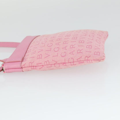 Bvlgari Logomania Canvas with Leather, Pink, Canvas, Shoulder Bag