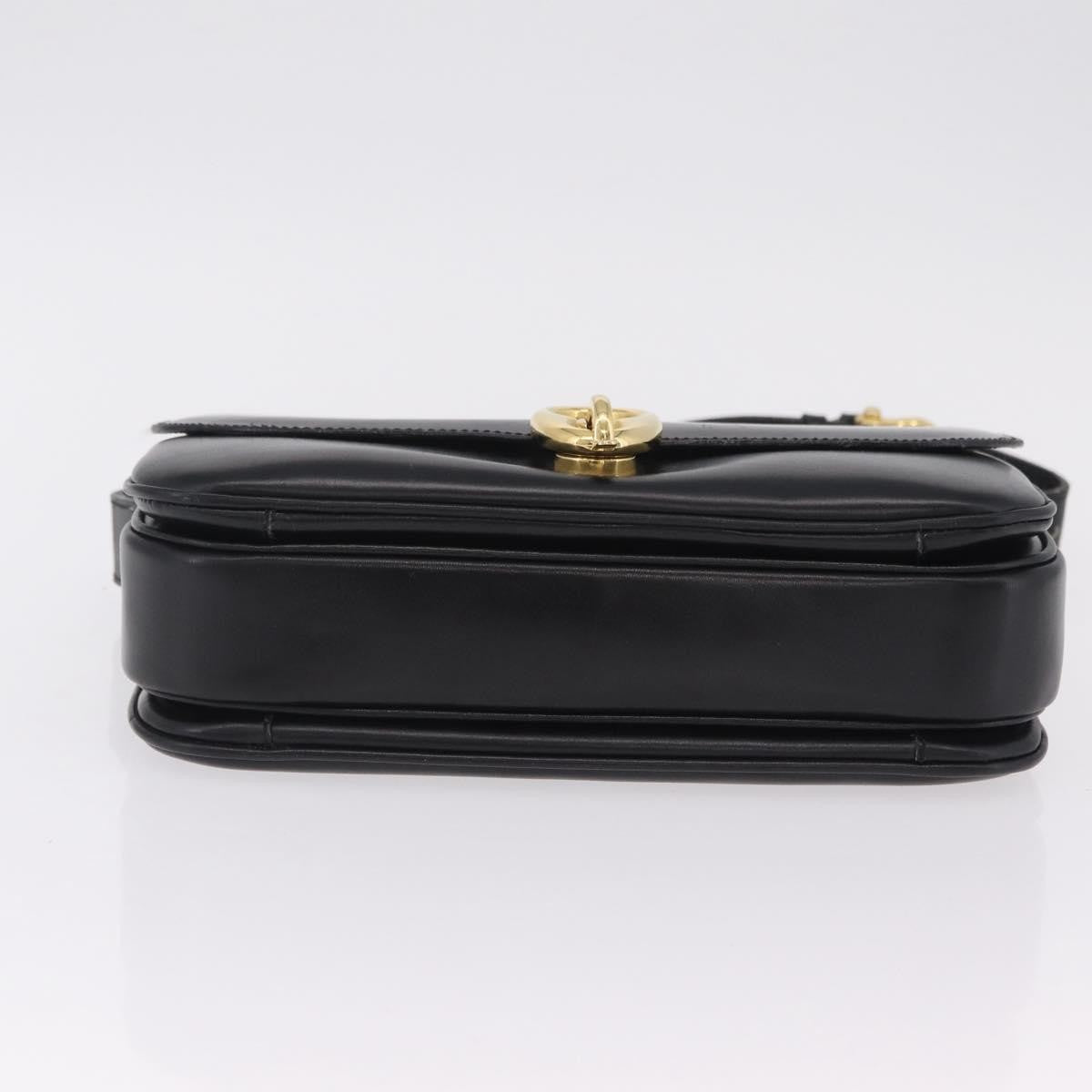 Celine Flap Shoulder Leather, Black, Leather, Shoulder Bag