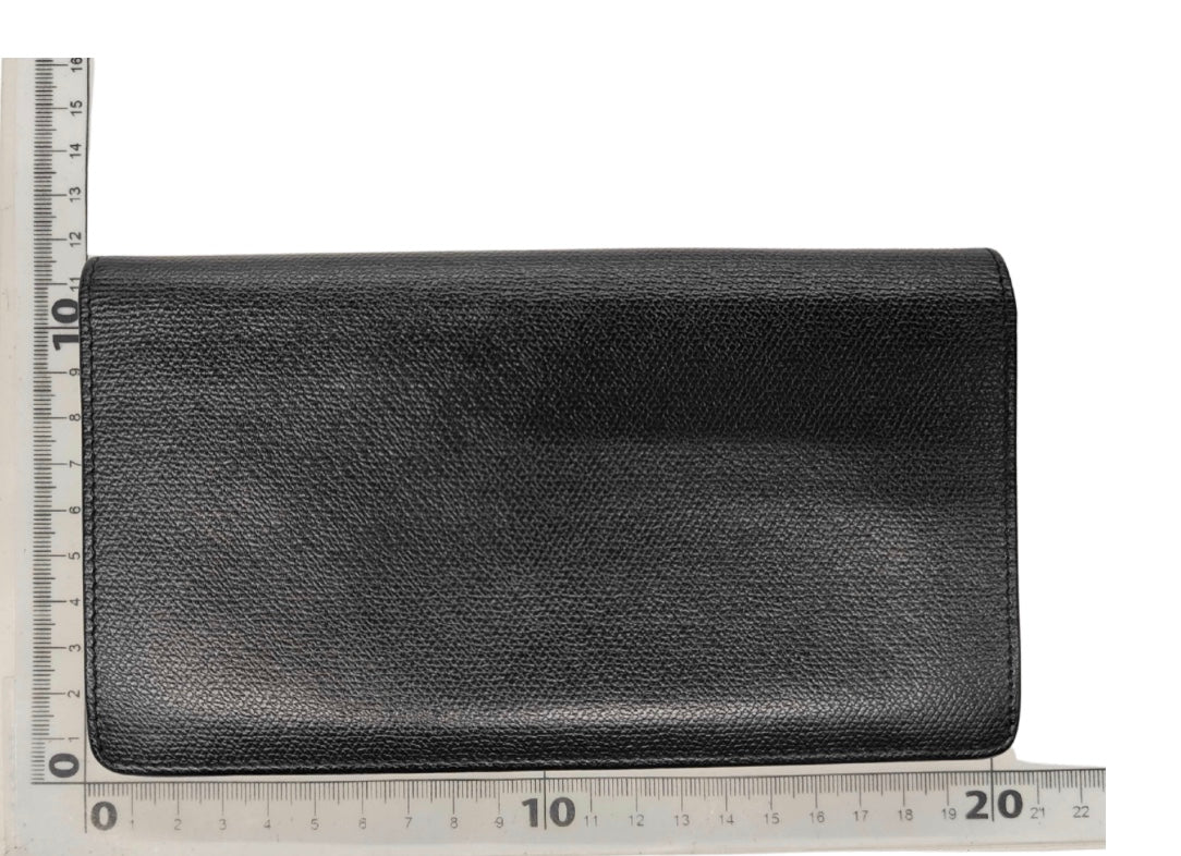 Chanel CC Logo Zipper Long Bifold Leather, Black, Leather, Wallet