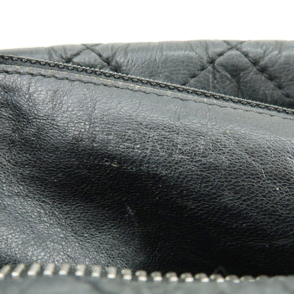 Chanel Shoulder Quilted Leather, Black, Calfskin, Shoulder Bag