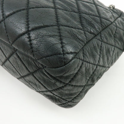 Chanel Shoulder Quilted Leather, Black, Calfskin, Shoulder Bag