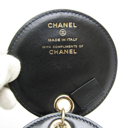Chanel Name Tag Quilted Leather, Black, Leather, Charm