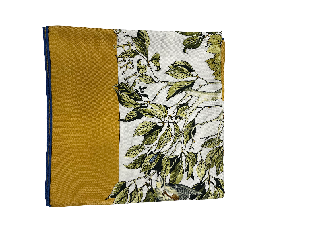 Hermes Carré 90 Silk multicolor, Yellow, Silk, Scarf