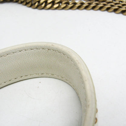 Christian Dior Diorama Vertical Clutch on Chain Studded Leather, White, Leather, Clutch