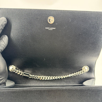 Saint Laurent Classic Monogram Leather, Black, Leather, Crossbody Bag