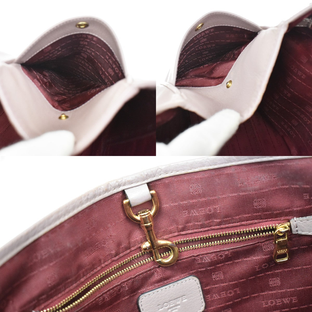 Loewe Heritage Leather, Purple, Leather, Tote Bag