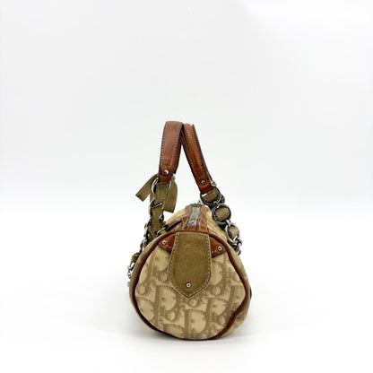 Christian Dior Vintage Trotter Romantique Boston Diorissimo Coated Canvas, Brown, Canvas, Handbag