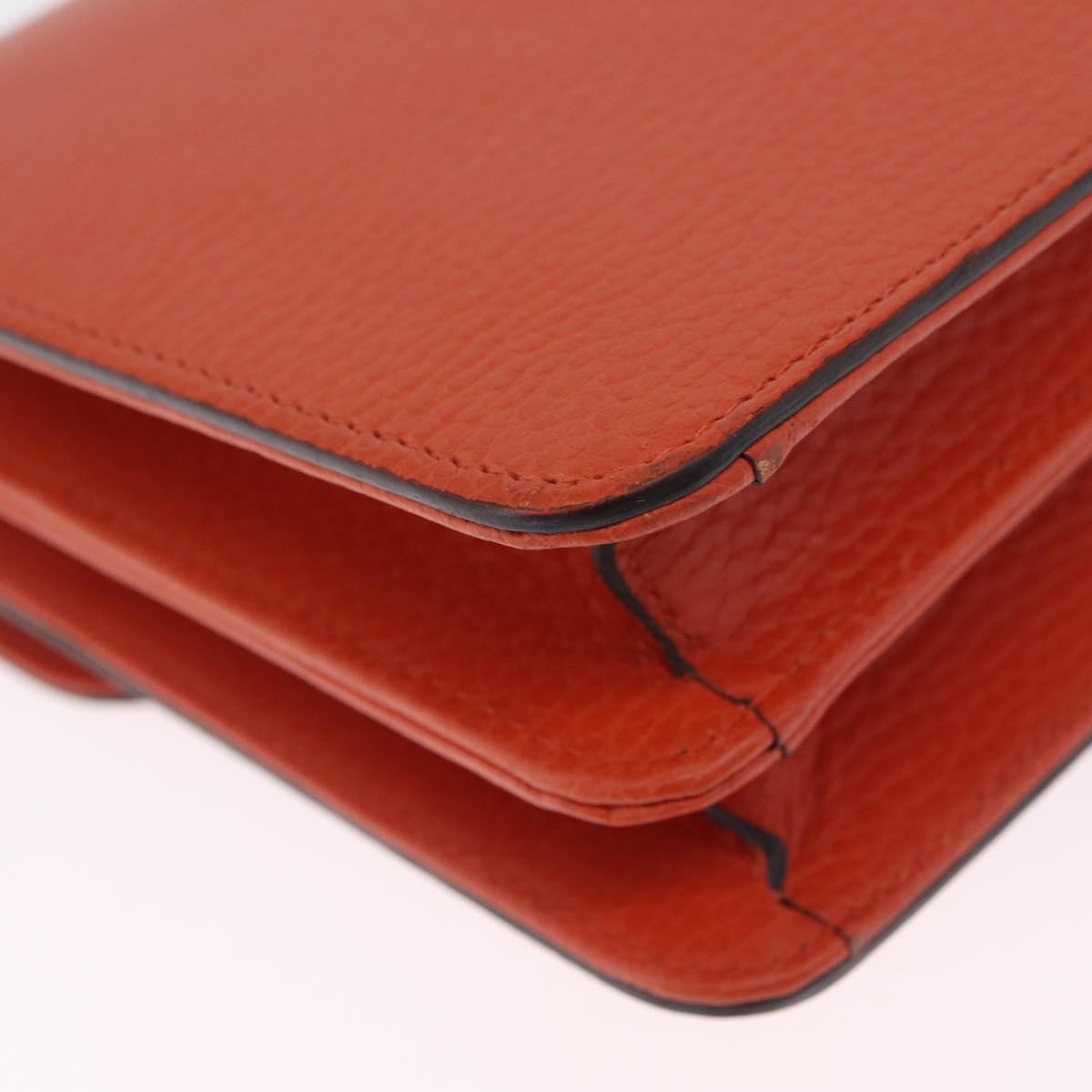 Gucci Interlocking Leather, Orange, Leather, Shoulder Bag