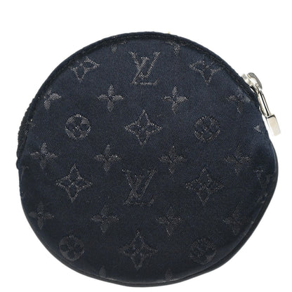 Louis Vuitton Round Coin Purse Limited Edition Monogram Silk, Black, Silk, Wallet