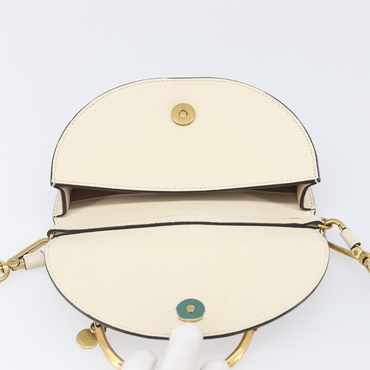 Chloe Nile Minaudière Leather, White, Leather, Handbag
