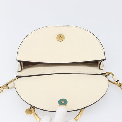 Chloe Nile Minaudière Leather, White, Leather, Handbag