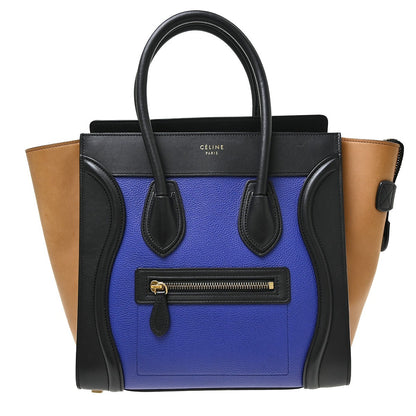 Celine Tricolor Luggage Leather, Multicolour, Leather, Tote Bag