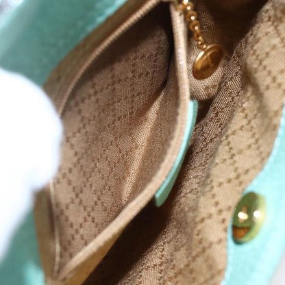 Gucci Bamboo Zip Pouch Leather, TURQUOISE, SUEDE, Clutche & pouche