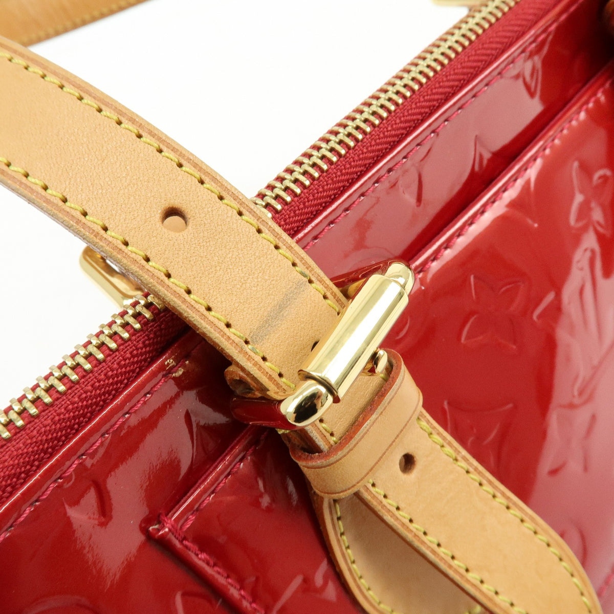 Louis Vuitton Rosewood Avenue Monogram Vernis, Red, Patent Leather, Handbag