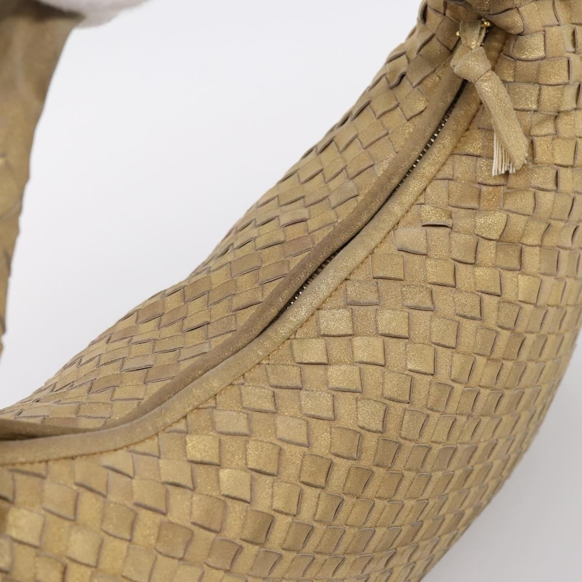 Bottega Veneta Intrecciato Leather, Gold, Leather, Handbag