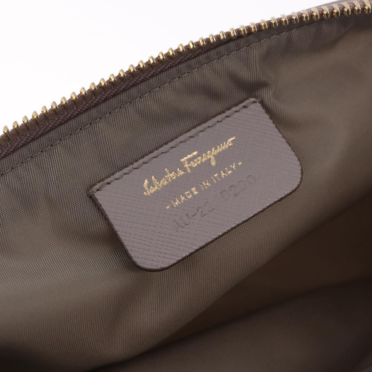 Salvatore Ferragamo Vala Clutch Nylon, Gray, Nylon, Clutch