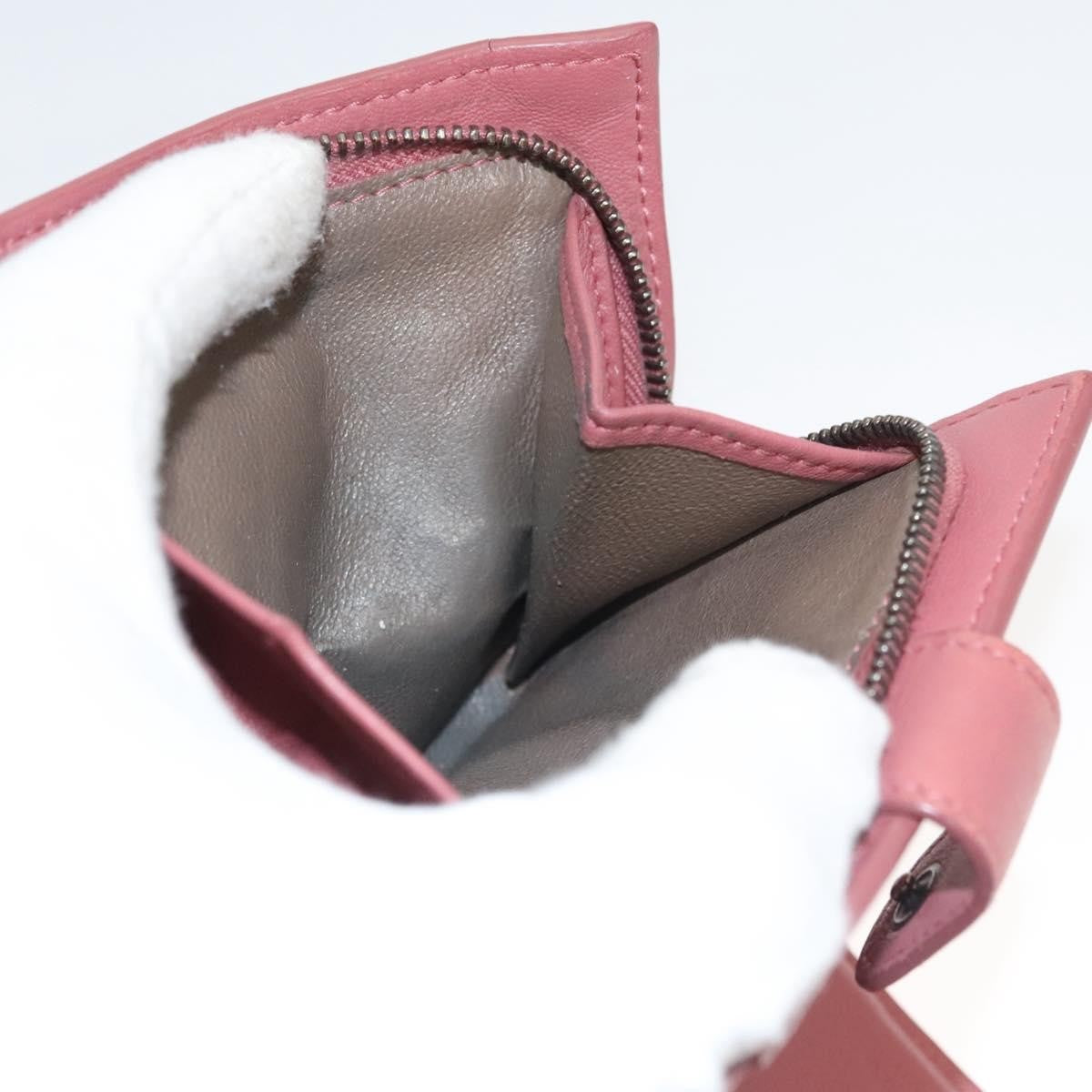 Bottega Veneta Bifold Coin Pocket Card Holder Intrecciato Nappa, Pink, Leather, Wallet