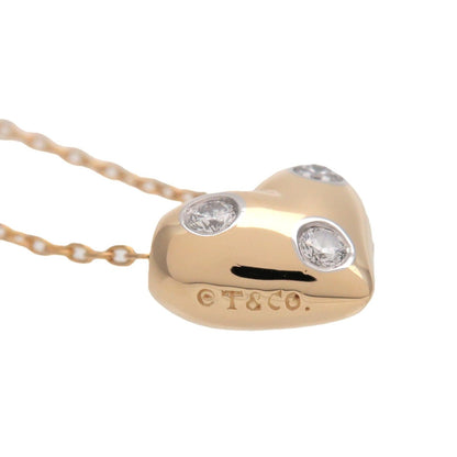 Tiffany & Co. Etoile Heart 3 Diamond Pendant 18K Yellow Gold with Platinum and Diamonds, Gold, Yellow Gold, Necklace