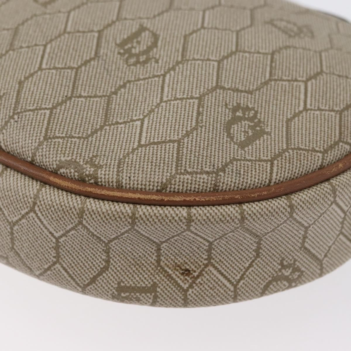 Christian Dior Vintage Honeycomb Canvas and Leather, Beige, Canvas, Shoulder Bag