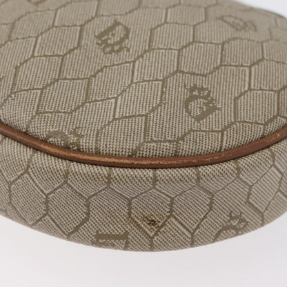 Christian Dior Vintage Honeycomb Canvas and Leather, Beige, Canvas, Shoulder Bag