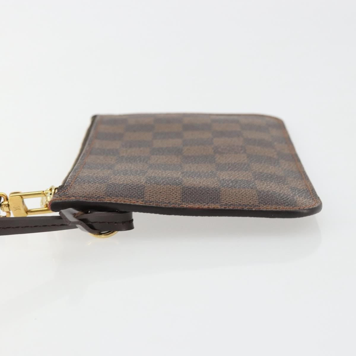 Louis Vuitton Neverfull Pochette Damier, Brown, Canvas, Clutch