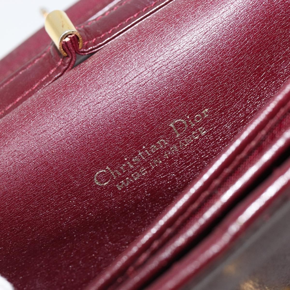 Christian Dior Shoulder Leather, Burgundy, Leather, Shoulder Bag