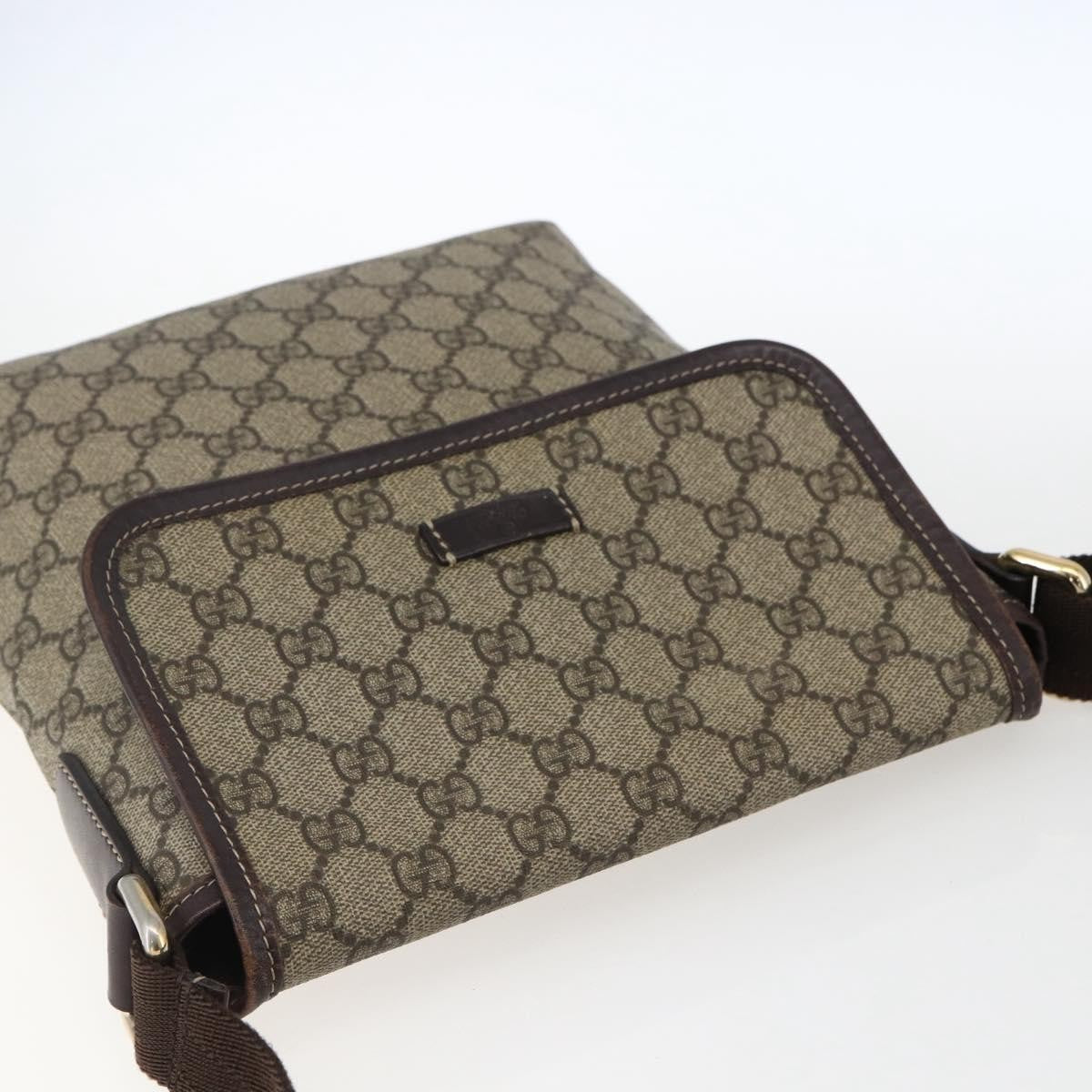 Gucci Flap Messenger GG Coated Canvas, Beige, Canvas, Shoulder Bag