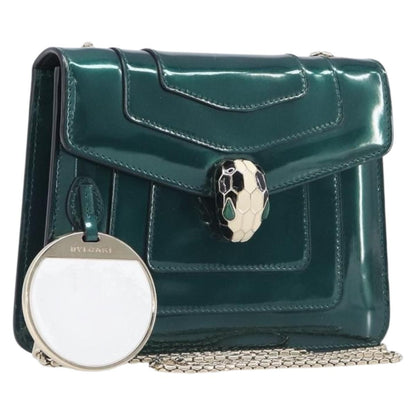 Bvlgari Serpenti Forever Patent, Green, Patent Leather, Shoulder Bag