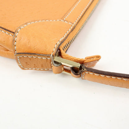 Salvatore Ferragamo Gancini Top Handle Leather, Orange, Leather, Handbag