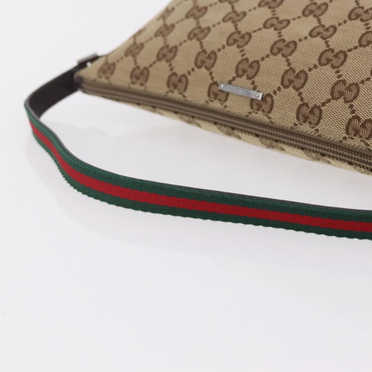 Gucci Web Boat Pochette GG Canvas and Leather, Beige, Canvas, Handbag