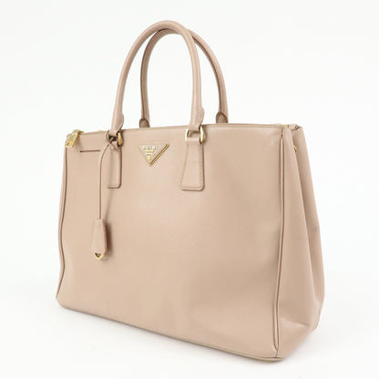 Prada Galleria Double Zip Saffiano Leather, Pink, Leather, Tote Bag