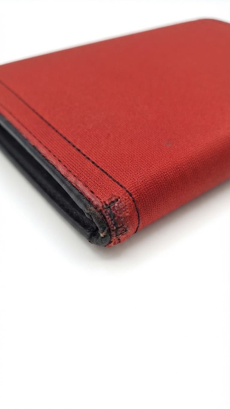 Christian Dior D Turnlock Bifold Patent, Red, Canvas, Wallet