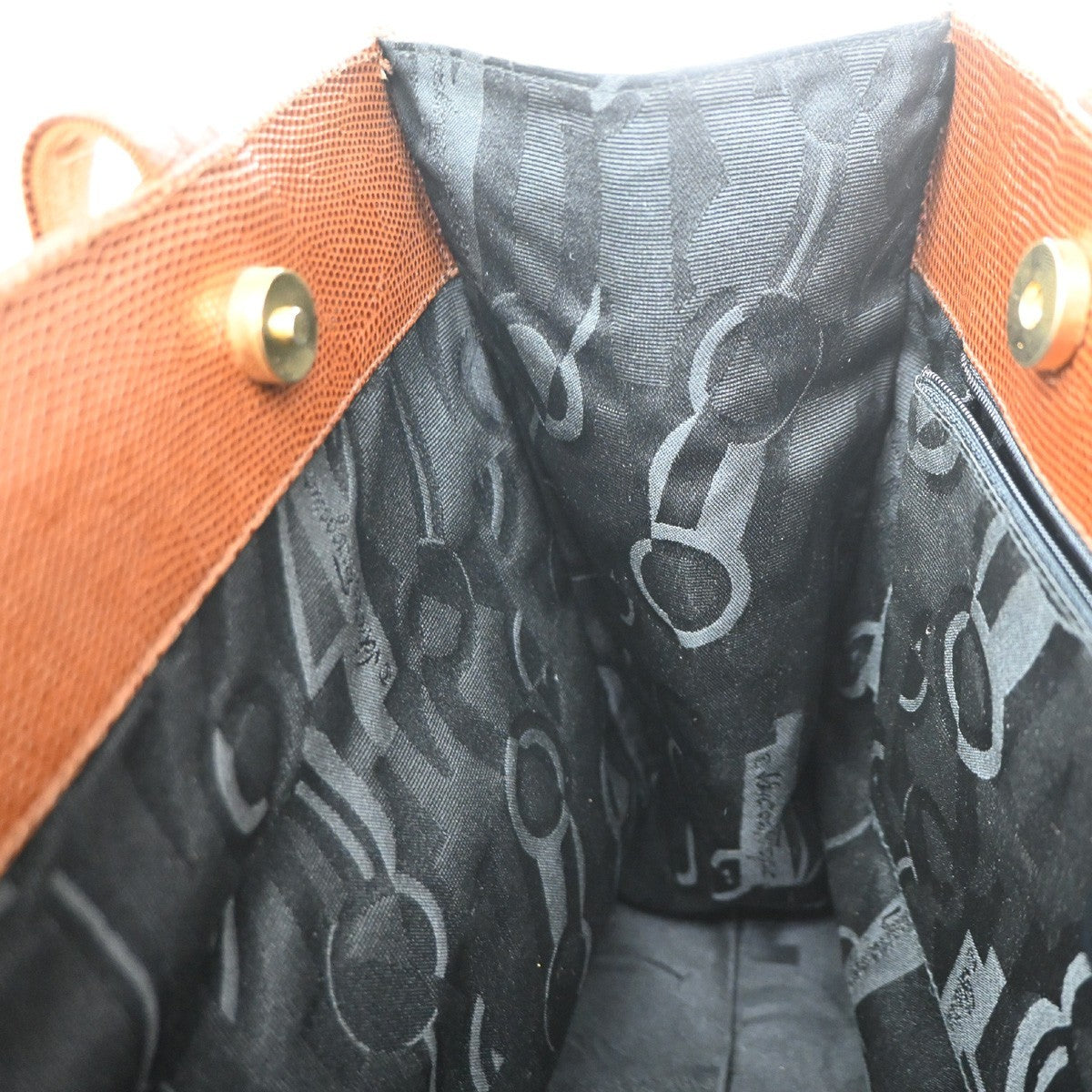 Salvatore Ferragamo Vala tote Embossed Leather, Brown, Leather, Tote Bag