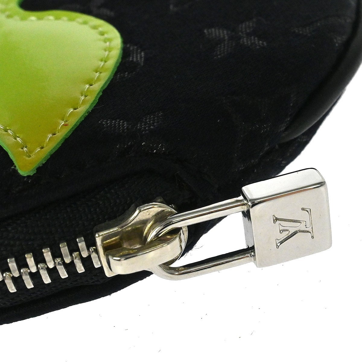 Louis Vuitton Round Coin Purse Limited Edition Monogram Silk, Black, Leather, Wallet