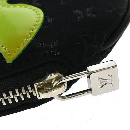 Louis Vuitton Round Coin Purse Limited Edition Monogram Silk, Black, Leather, Wallet