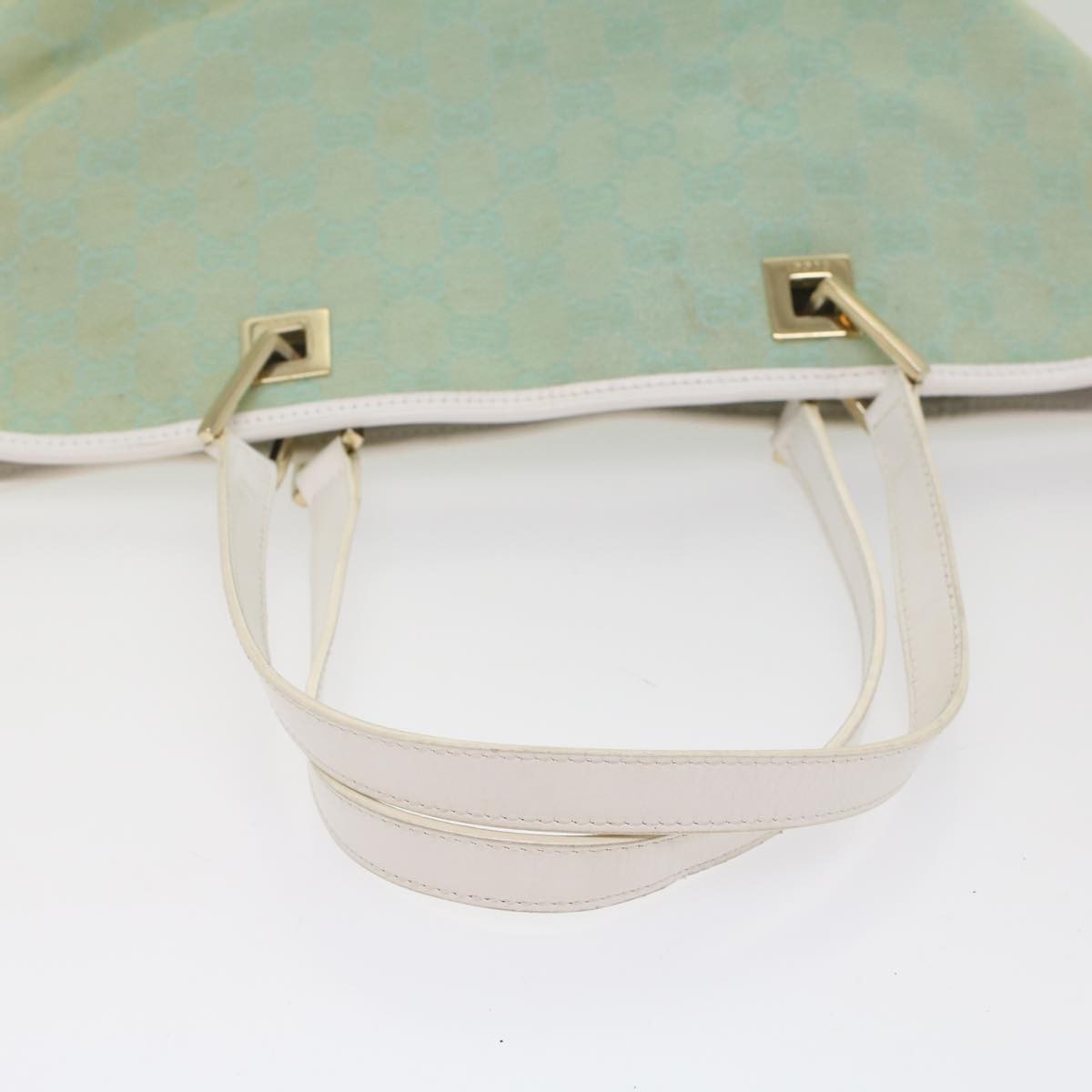 Gucci Vintage Bucket Shopping Tote GG Canvas and leather, Blue, Canvas, Tote Bag